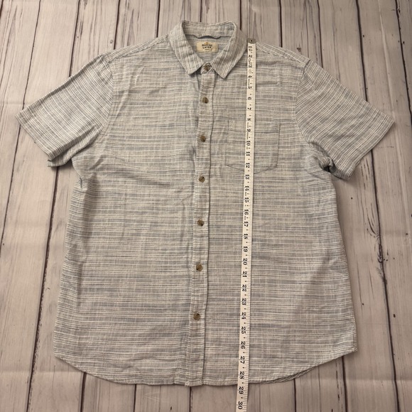 Marine Layer Mens Medium Short Sleeve Button Up Shirt Striped Pocket - Picture 5 of 9